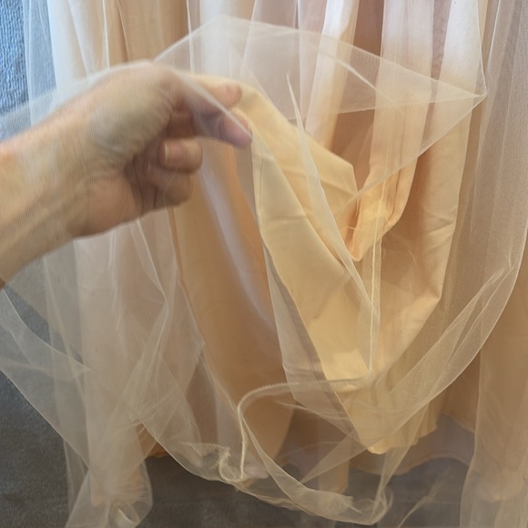 Evening Gown Prom Special Occasion Event Peach Sequined Cap Sleeve Dress Sz 4XL - Picture 6 of 6